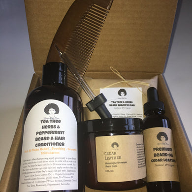Activated Charcoal & Peppermint Shampoo Beard Kit